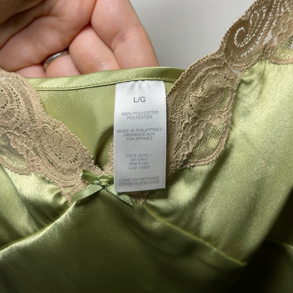 Women’s 90’s light Green and cream Lace and satin babydoll top in size L - Picture 6 of 7